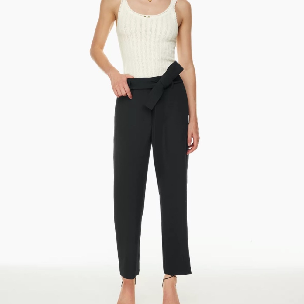 Wilfred Black High-Waist Tie-Belt Trousers
